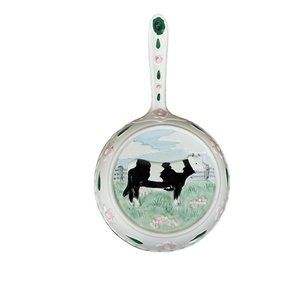 Vintage Cow Skillet Ceramic Wall Art Decor Tastesetter